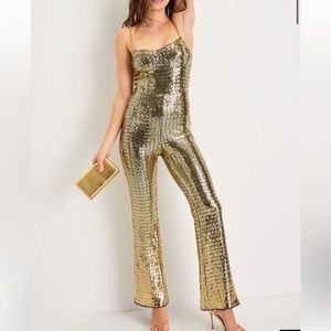 Gold Sequin Jumpsuit, XS (NEVER WORN)